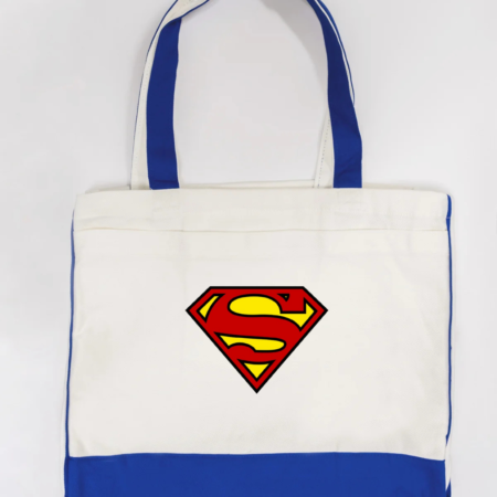 Superman Logo Trimmed Tote Bag