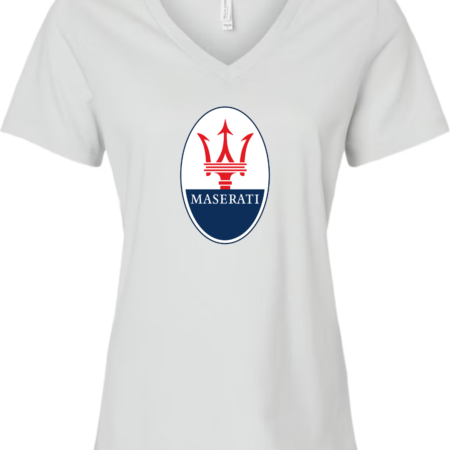 Maserati Logo Bella Canvas Women’s V-Neck T-Shirt