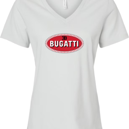 Bugatti Logo Bella Canvas Women’s V-Neck T-Shirt