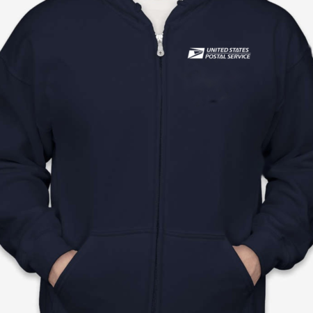 Classic USPS Logo Unisex Full-Zip Hoodie
