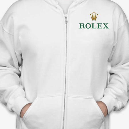 Classic Rolex Logo Unisex Full-Zip Hoodie