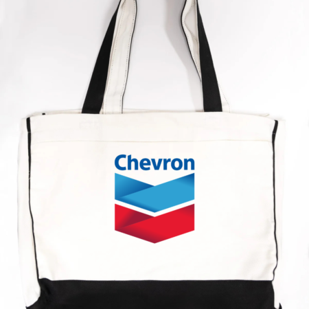 Chevron Logo Trimmed Tote Bag