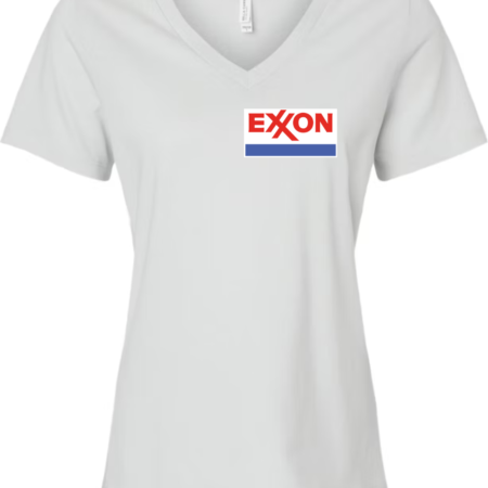 Exxon Logo Bella Canvas Women’s V-Neck T-Shirt