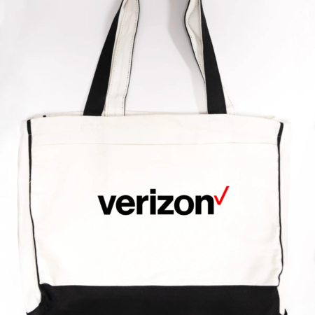 Verizon Logo Trimmed Tote Bag